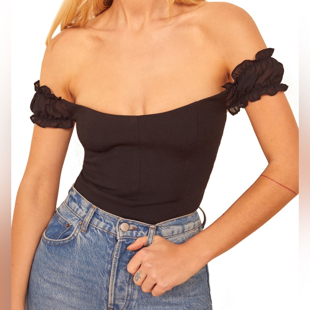 Reformation Granada Top, Black NWT Sz 8